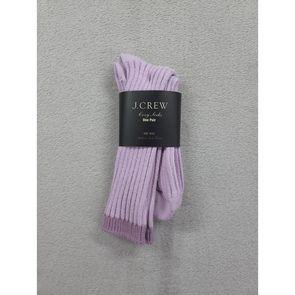 New J Crew Socks Womens Cozy One Pair One Size Lavender‎ Ribbed OS